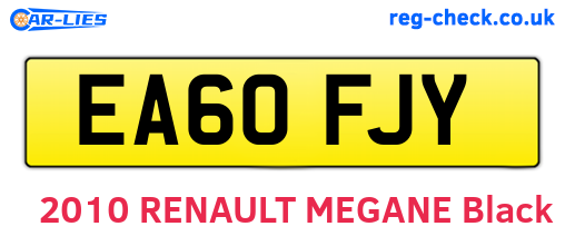 EA60FJY are the vehicle registration plates.