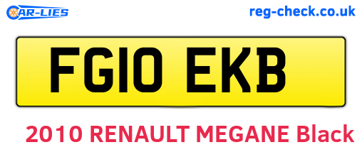 FG10EKB are the vehicle registration plates.