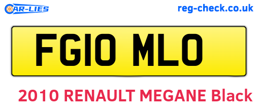 FG10MLO are the vehicle registration plates.
