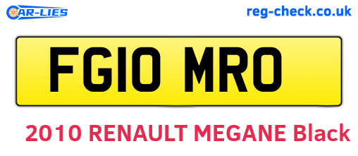 FG10MRO are the vehicle registration plates.