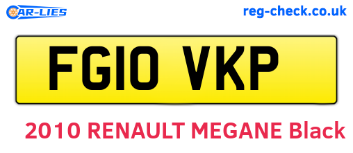 FG10VKP are the vehicle registration plates.