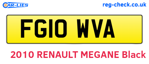 FG10WVA are the vehicle registration plates.