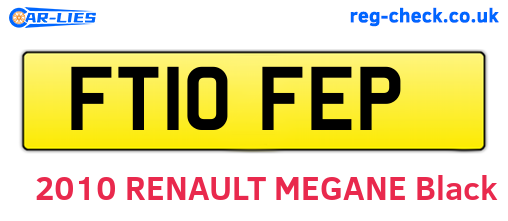 FT10FEP are the vehicle registration plates.