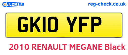 GK10YFP are the vehicle registration plates.