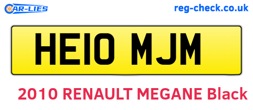 HE10MJM are the vehicle registration plates.