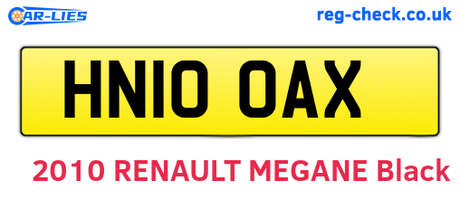 HN10OAX are the vehicle registration plates.