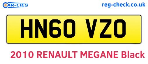 HN60VZO are the vehicle registration plates.