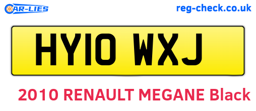 HY10WXJ are the vehicle registration plates.