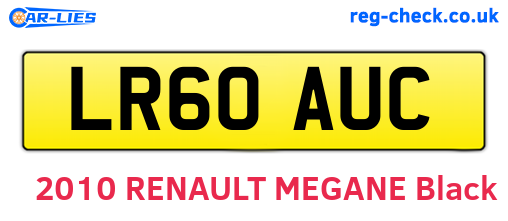 LR60AUC are the vehicle registration plates.