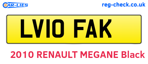 LV10FAK are the vehicle registration plates.