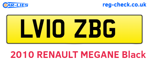 LV10ZBG are the vehicle registration plates.