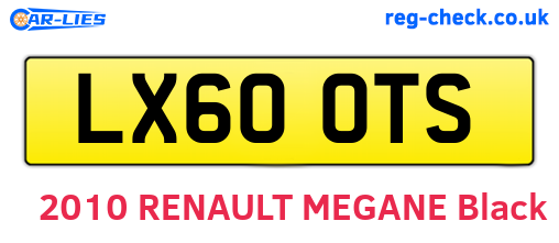 LX60OTS are the vehicle registration plates.