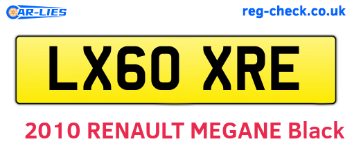 LX60XRE are the vehicle registration plates.