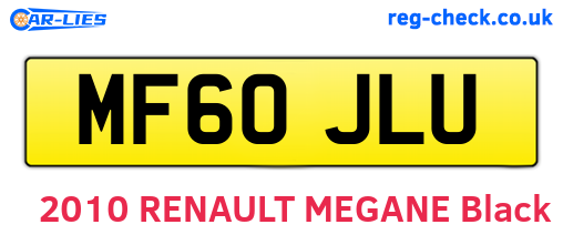 MF60JLU are the vehicle registration plates.
