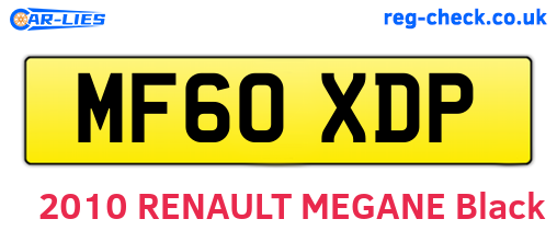MF60XDP are the vehicle registration plates.