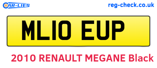 ML10EUP are the vehicle registration plates.
