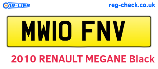 MW10FNV are the vehicle registration plates.
