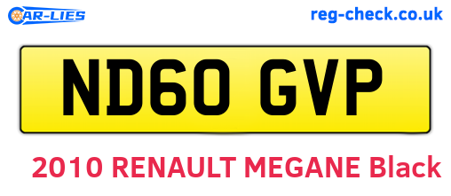 ND60GVP are the vehicle registration plates.