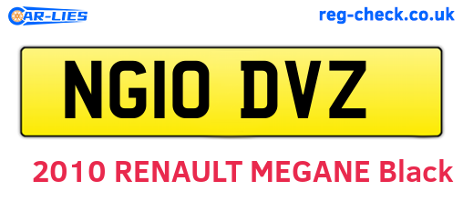 NG10DVZ are the vehicle registration plates.