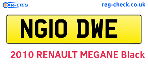 NG10DWE are the vehicle registration plates.