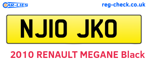 NJ10JKO are the vehicle registration plates.