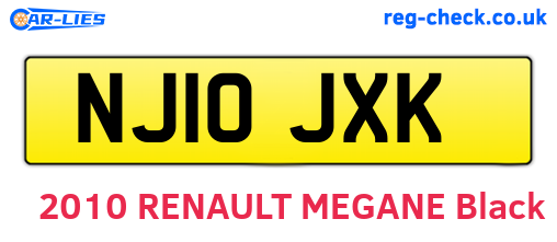 NJ10JXK are the vehicle registration plates.