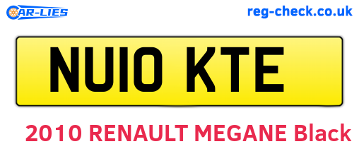 NU10KTE are the vehicle registration plates.