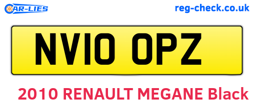 NV10OPZ are the vehicle registration plates.