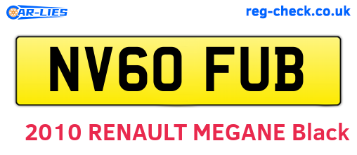NV60FUB are the vehicle registration plates.