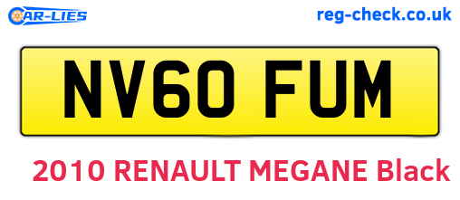NV60FUM are the vehicle registration plates.