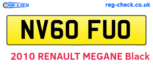 NV60FUO are the vehicle registration plates.