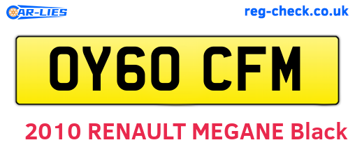 OY60CFM are the vehicle registration plates.