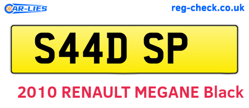 S44DSP are the vehicle registration plates.