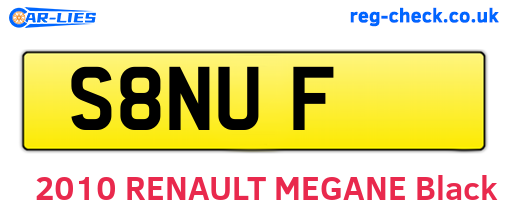 S8NUF are the vehicle registration plates.