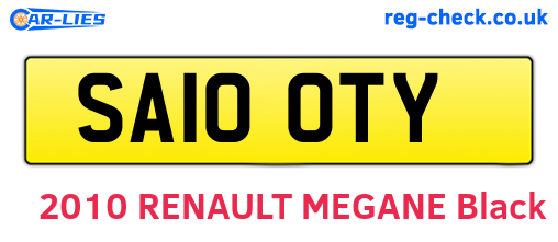 SA10OTY are the vehicle registration plates.