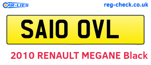SA10OVL are the vehicle registration plates.