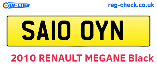 SA10OYN are the vehicle registration plates.
