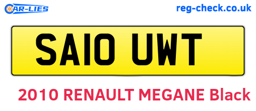 SA10UWT are the vehicle registration plates.