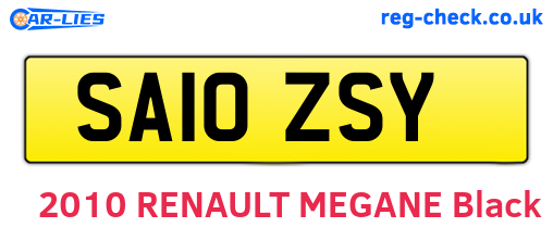 SA10ZSY are the vehicle registration plates.