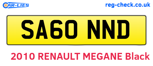 SA60NND are the vehicle registration plates.