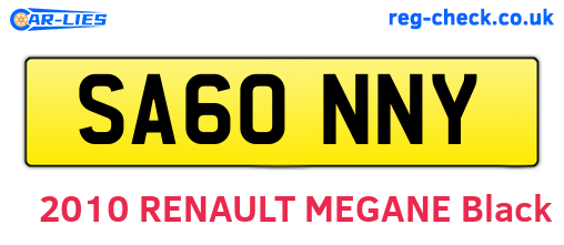 SA60NNY are the vehicle registration plates.