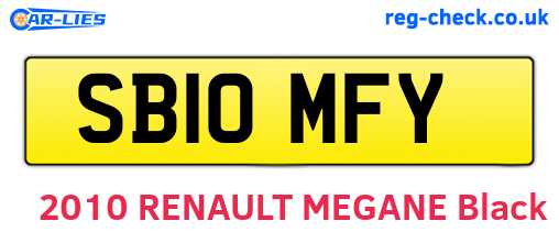 SB10MFY are the vehicle registration plates.