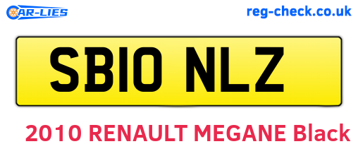 SB10NLZ are the vehicle registration plates.