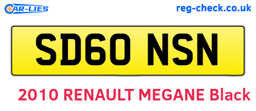 SD60NSN are the vehicle registration plates.