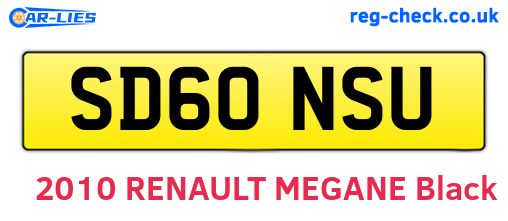 SD60NSU are the vehicle registration plates.