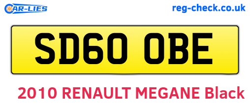 SD60OBE are the vehicle registration plates.