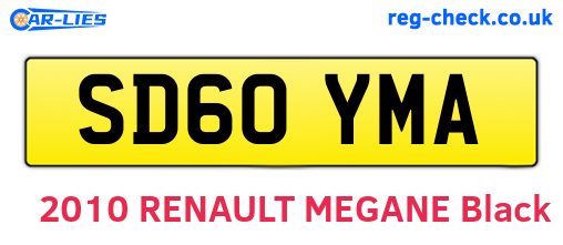 SD60YMA are the vehicle registration plates.