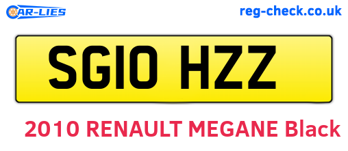 SG10HZZ are the vehicle registration plates.