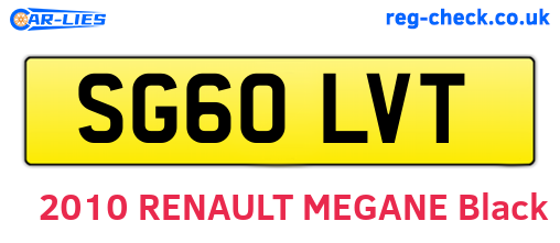 SG60LVT are the vehicle registration plates.