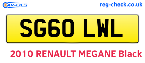 SG60LWL are the vehicle registration plates.